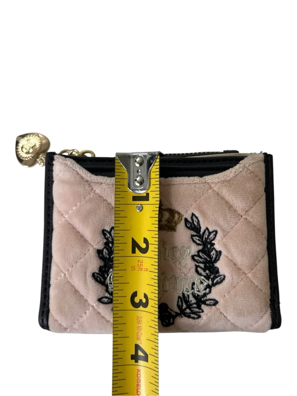 Juicy Couture Royal Couture Quilted Velour Trifold Wallet Pink Clay Brown - Picture 7 of 7